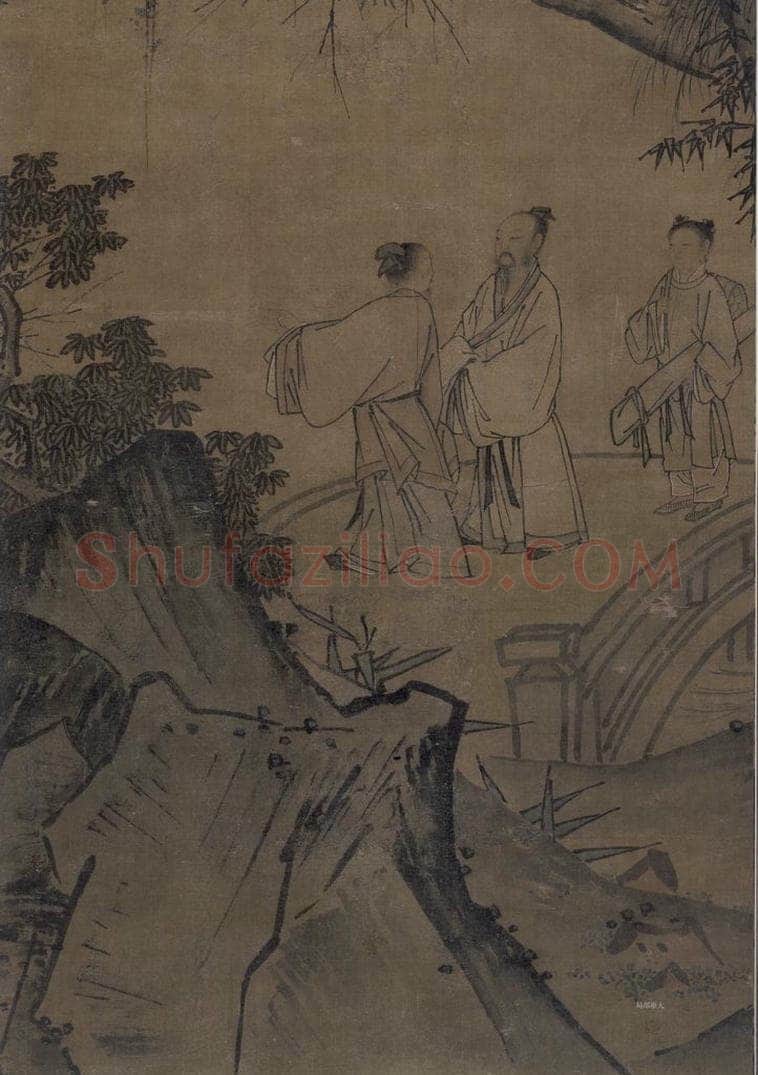 宋 佚名 《山楼来凤图》 书画作品
