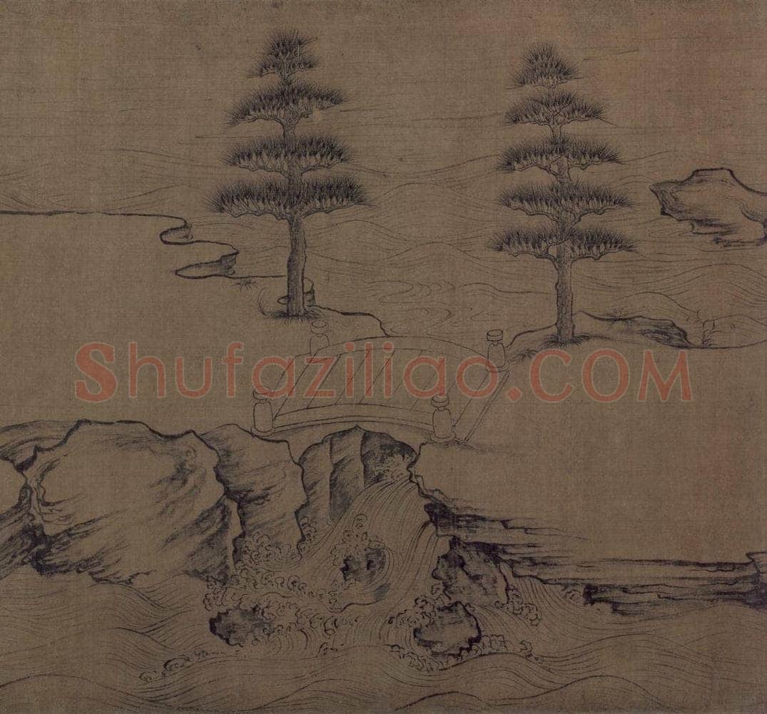 宋 佚名 《莲社图》 书画作品