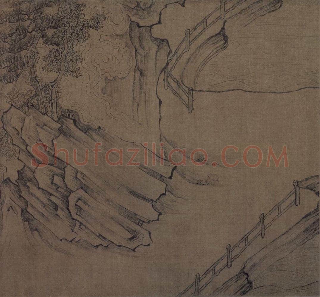 宋 佚名 《莲社图》 书画作品