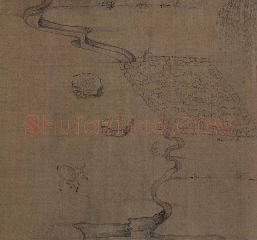 宋 佚名 《莲社图》 书画作品
