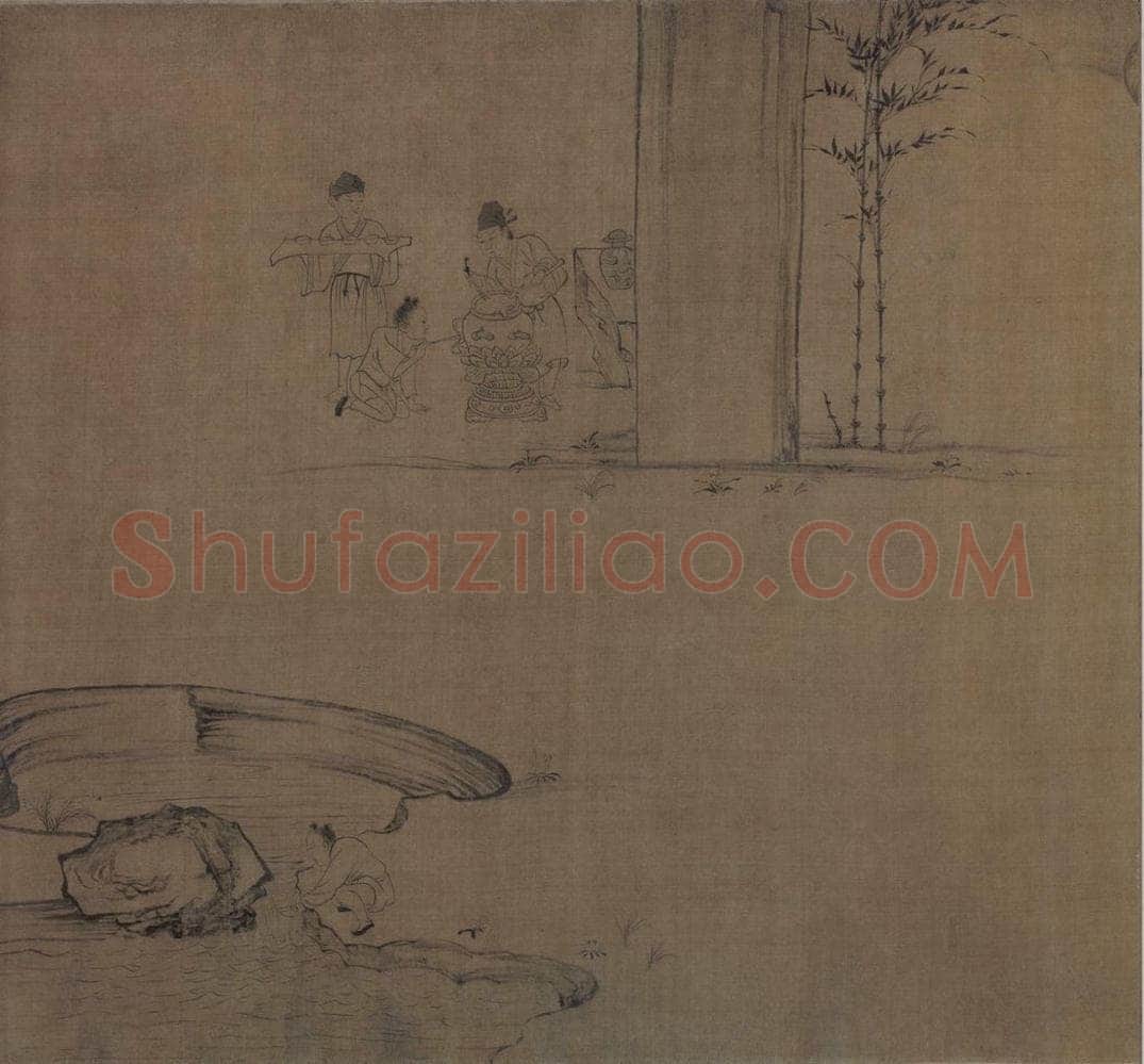 宋 佚名 《莲社图》 书画作品