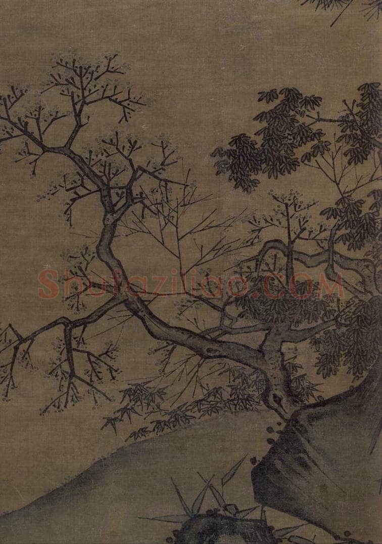 宋 佚名 《山楼来凤图》 书画作品