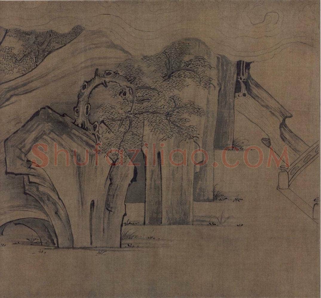 宋 佚名 《莲社图》 书画作品