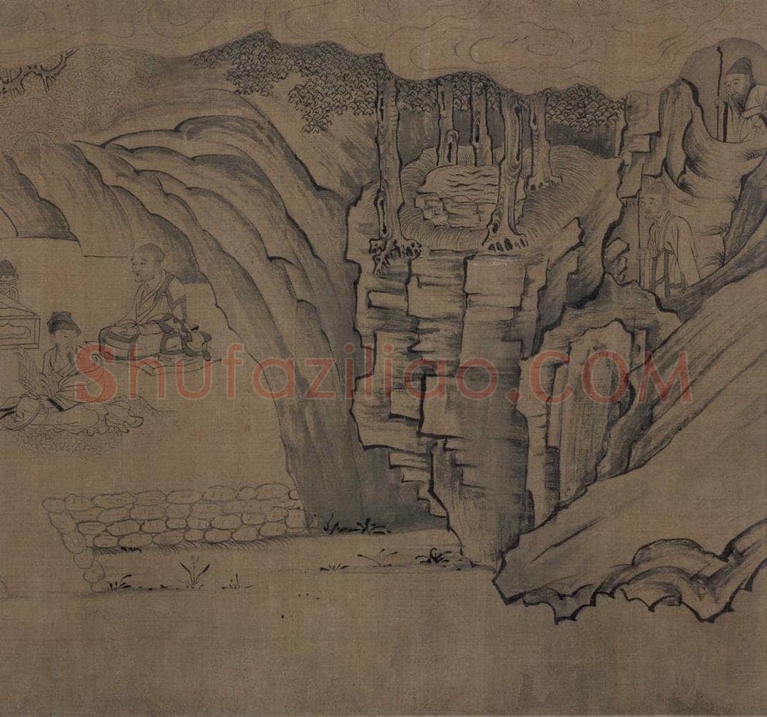 宋 佚名 《莲社图》 书画作品