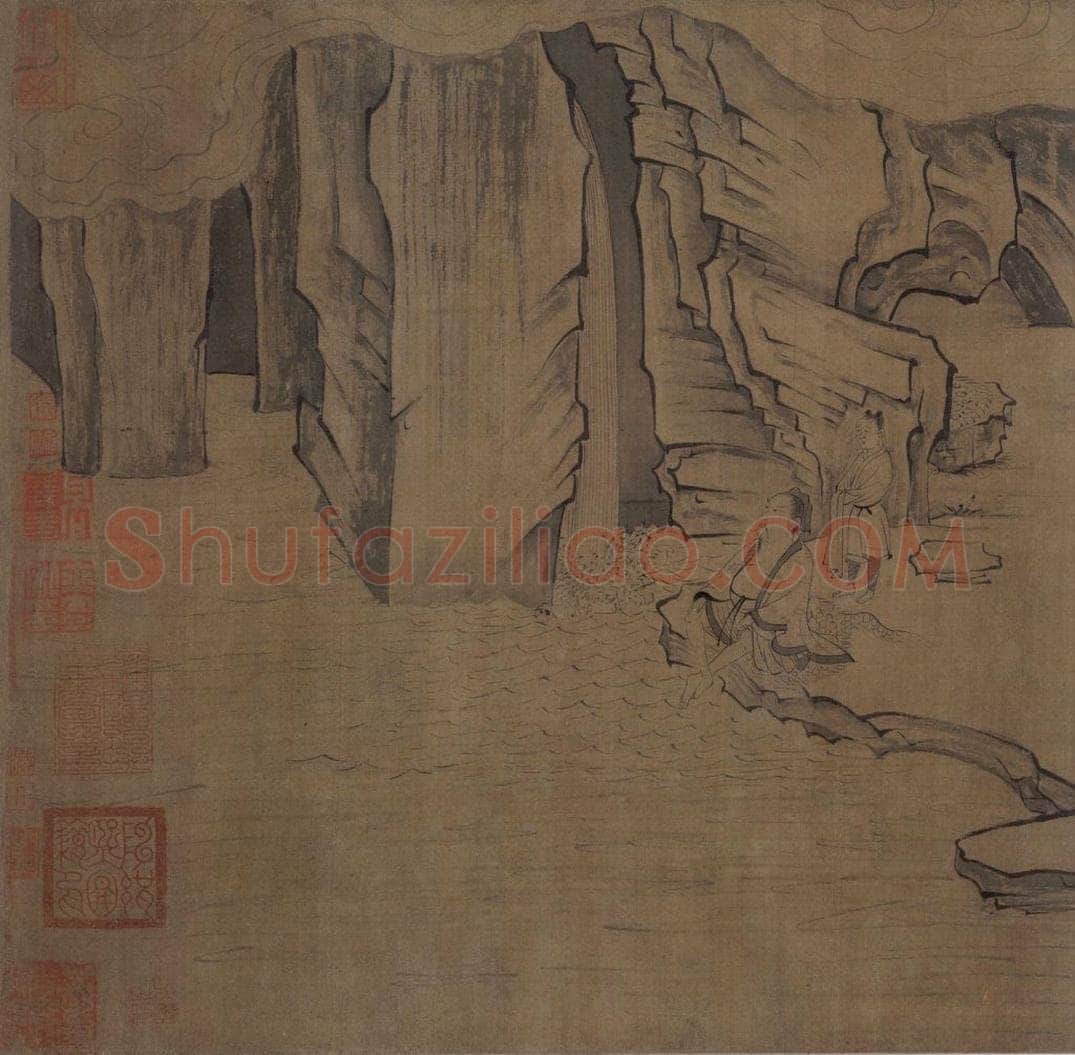 宋 佚名 《莲社图》 书画作品