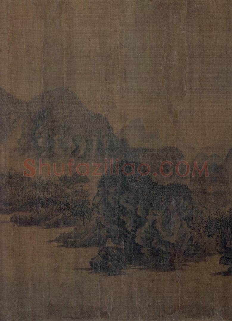 宋 佚名 《秋山萧寺图》 书画作品