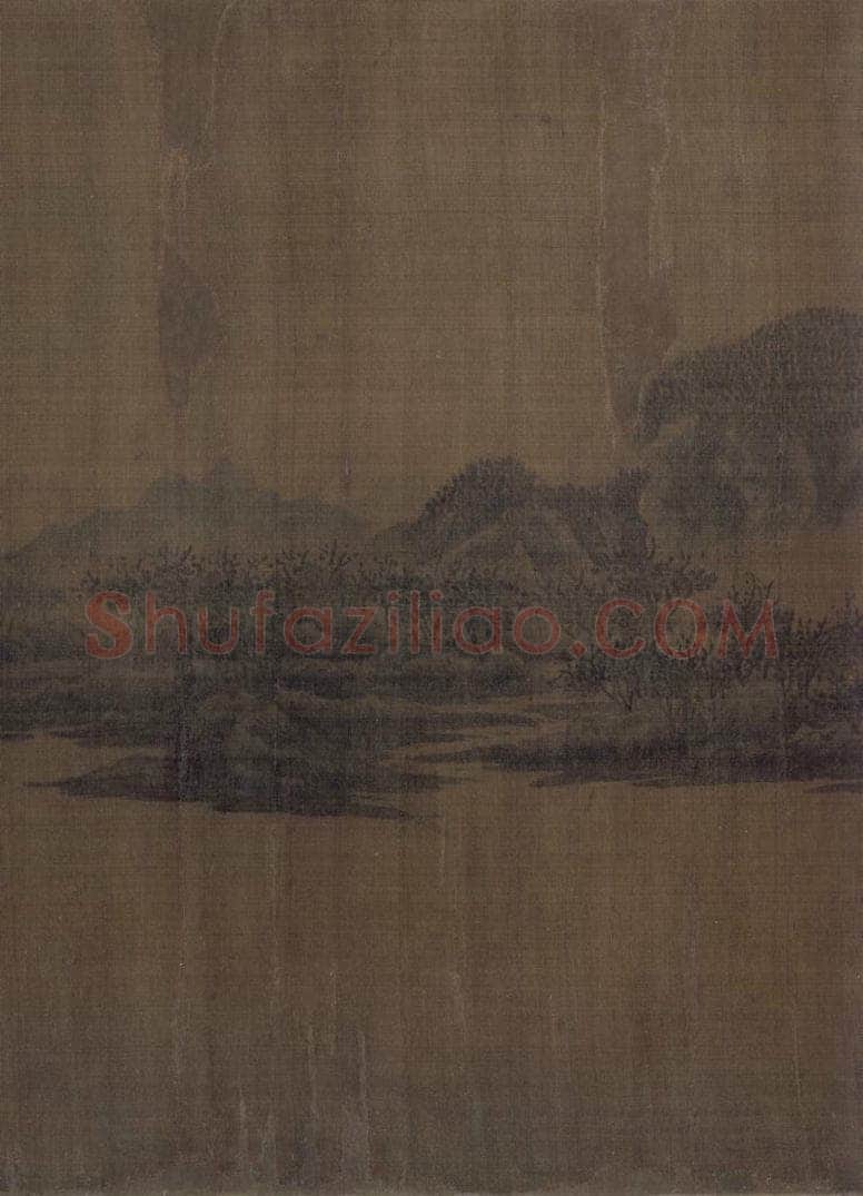 宋 佚名 《秋山萧寺图》 书画作品