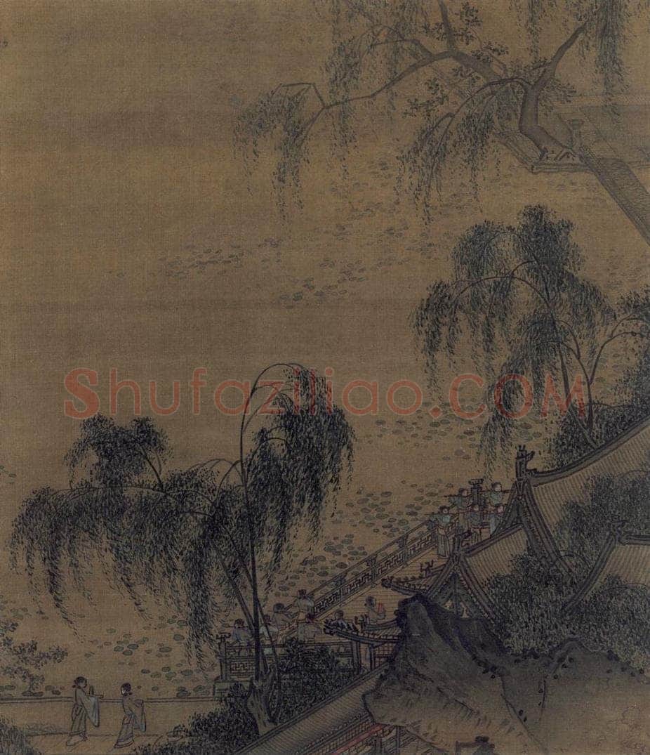 宋 佚名 《荷塘按乐图》 书画作品