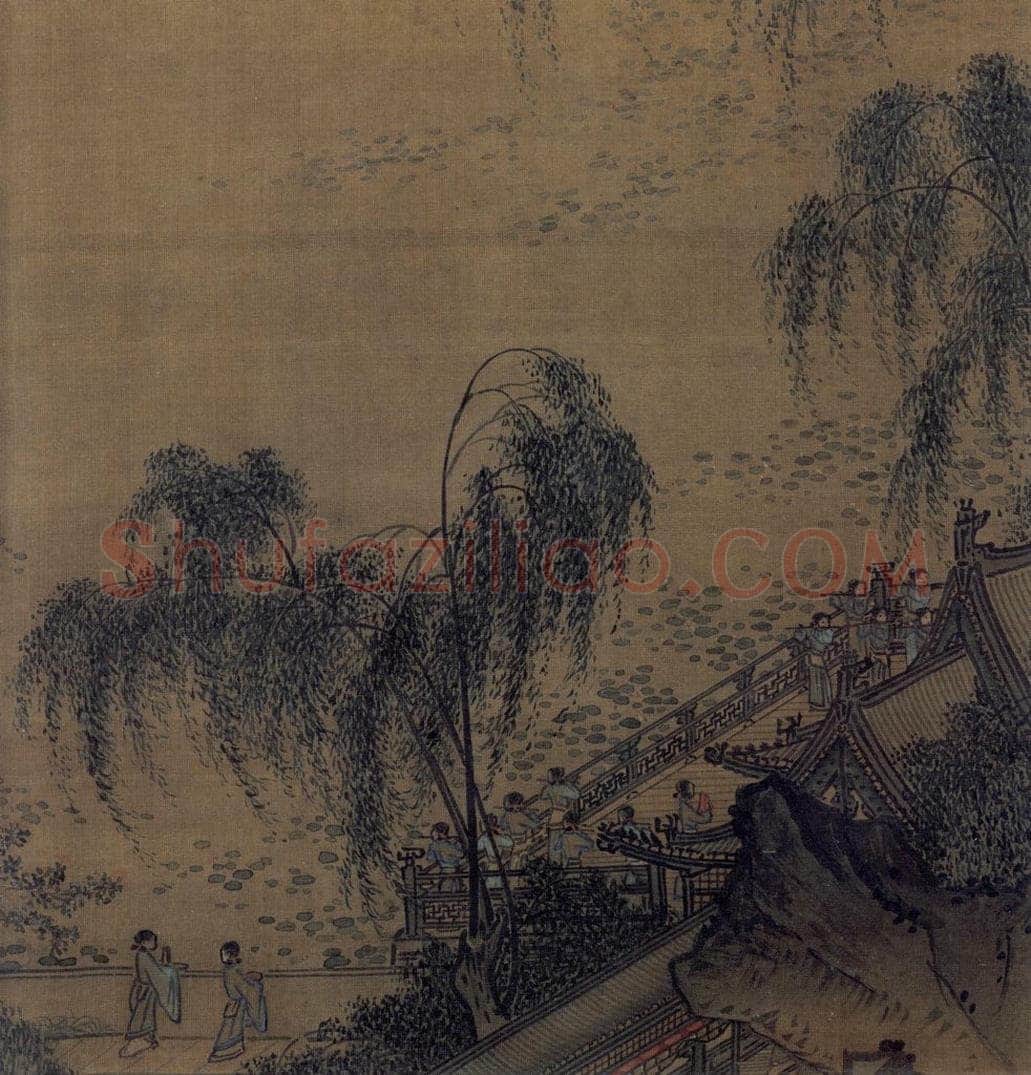 宋 佚名 《荷塘按乐图》 书画作品