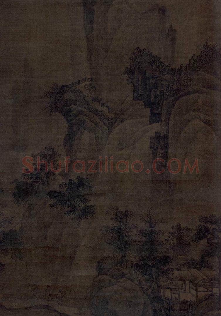金 佚名 《溪桥归牧图》 书画作品