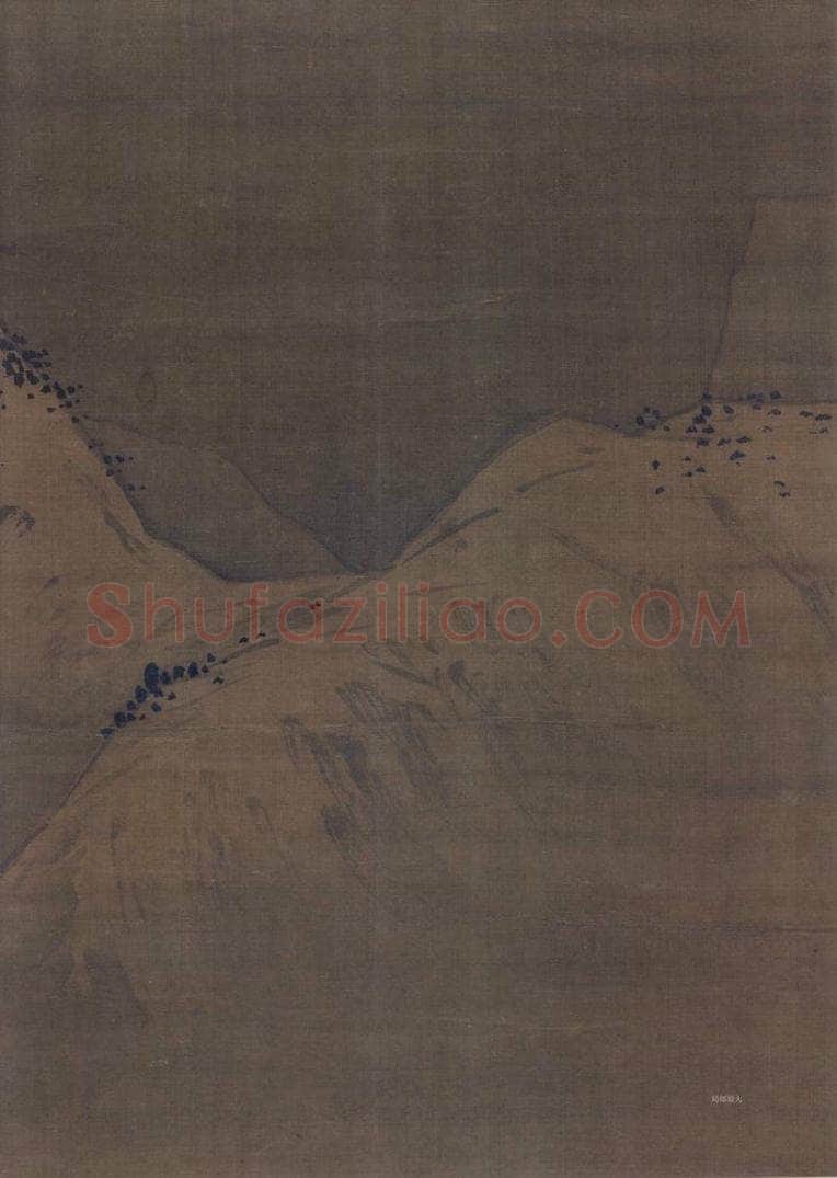 宋 佚名 《雪峰寒艇图》 书画作品
