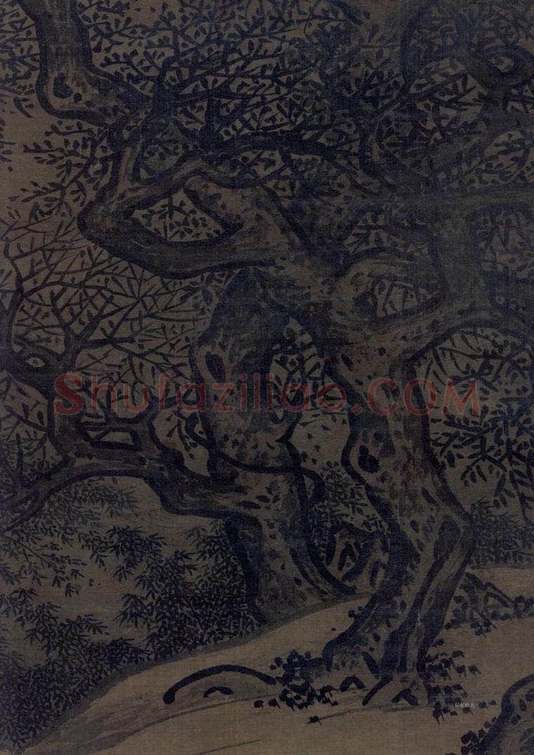 宋 佚名 《雪峰寒艇图》 书画作品