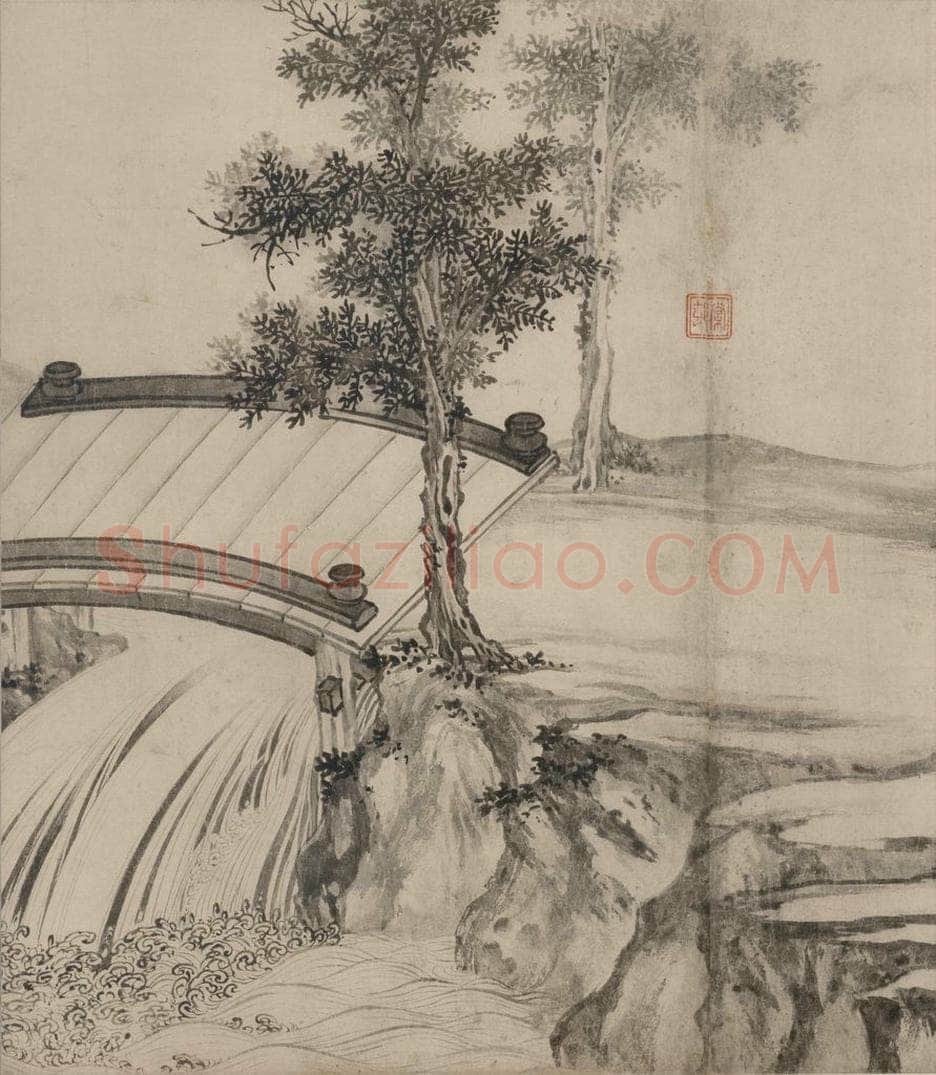 宋 张激 《白莲社图》 书画作品