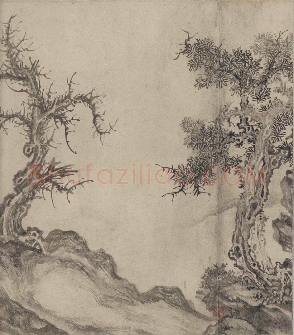 宋 张激 《白莲社图》 书画作品
