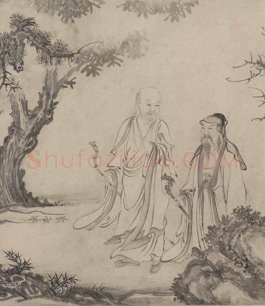 宋 张激 《白莲社图》 书画作品