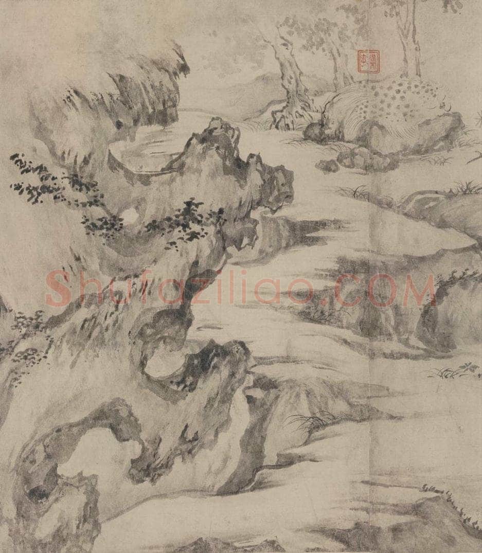 宋 张激 《白莲社图》 书画作品