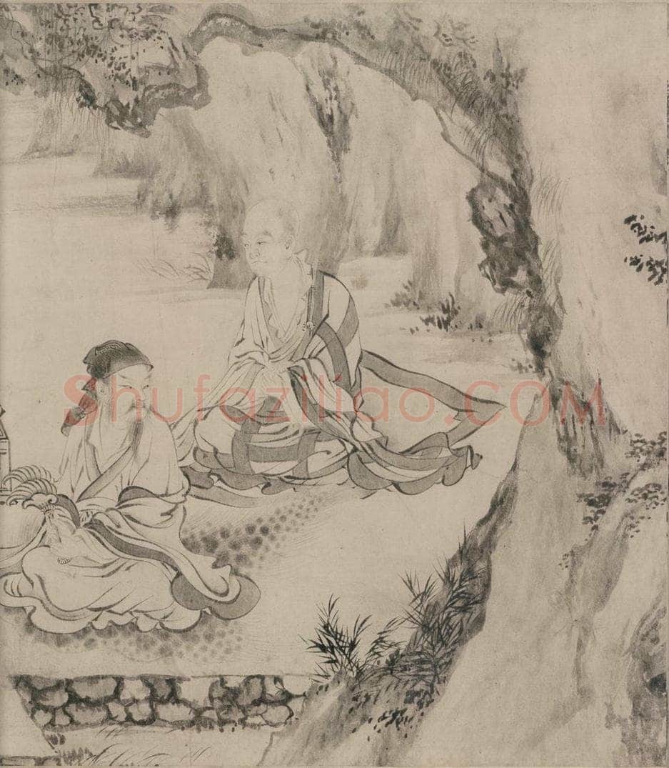 宋 张激 《白莲社图》 书画作品