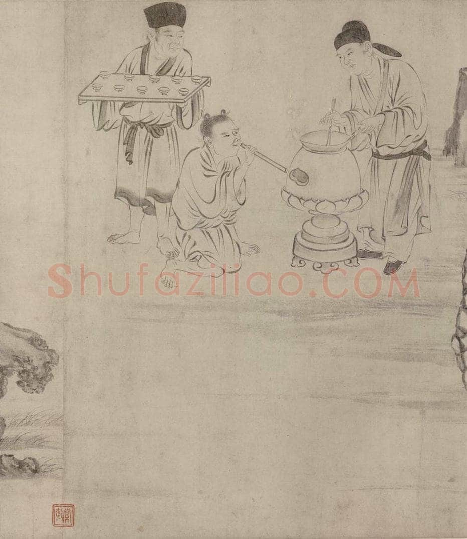 宋 张激 《白莲社图》 书画作品