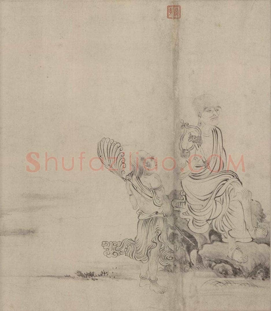 宋 张激 《白莲社图》 书画作品