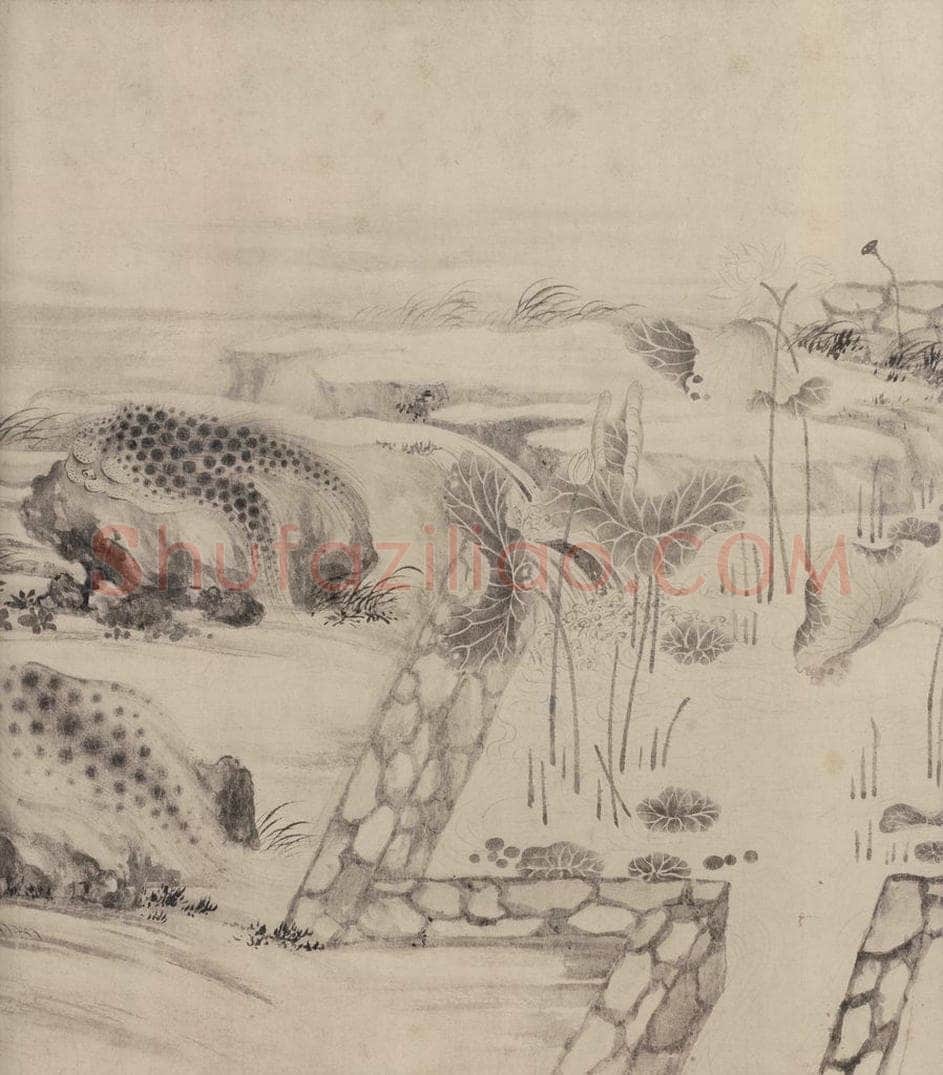 宋 张激 《白莲社图》 书画作品