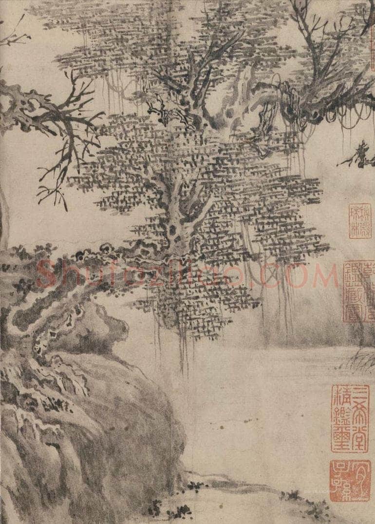 宋 张激 《白莲社图》 书画作品