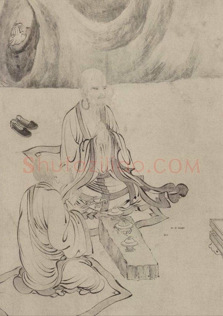 宋 张激 《白莲社图》 书画作品
