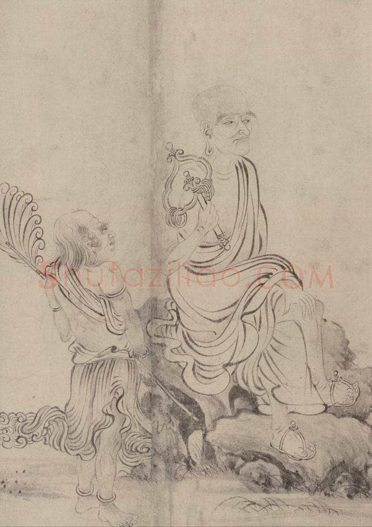 宋 张激 《白莲社图》 书画作品