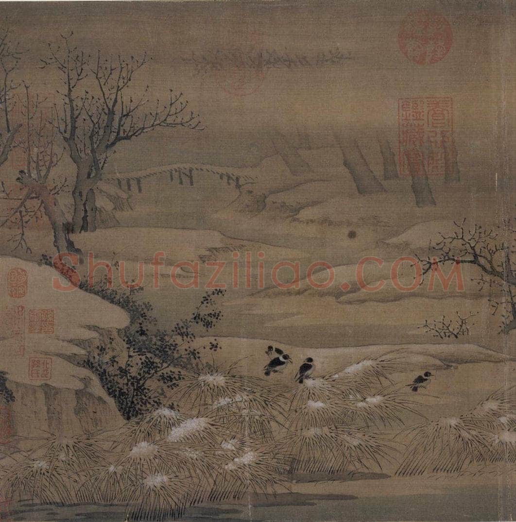 宋 佚名 《寒鸦图》 书画作品