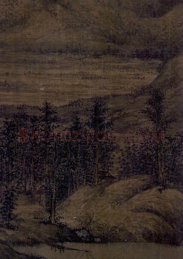 五代 董源 《夏景山口待渡图》 书画作品
