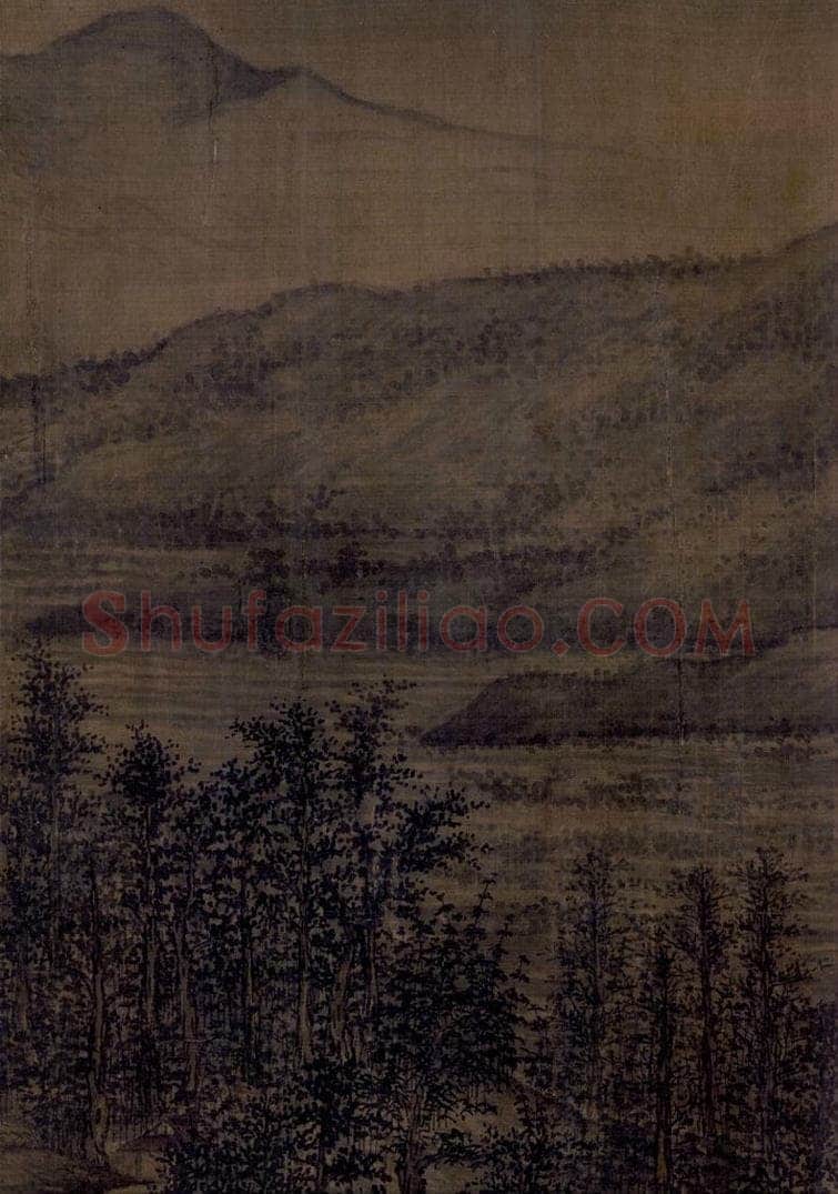 五代 董源 《夏景山口待渡图》 书画作品