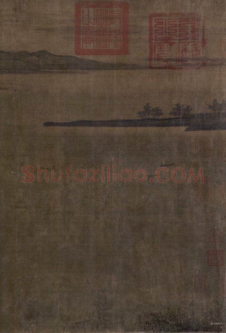 五代 董源 《夏景山口待渡图》 书画作品