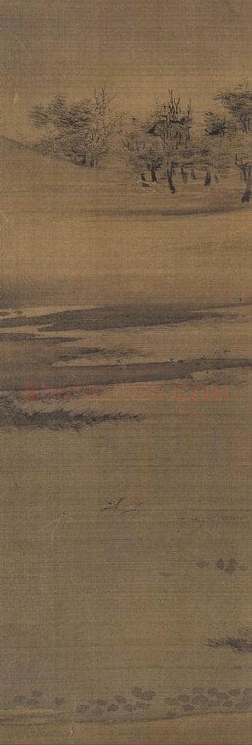 宋代 惠崇 《沙汀烟树图》 书画作品