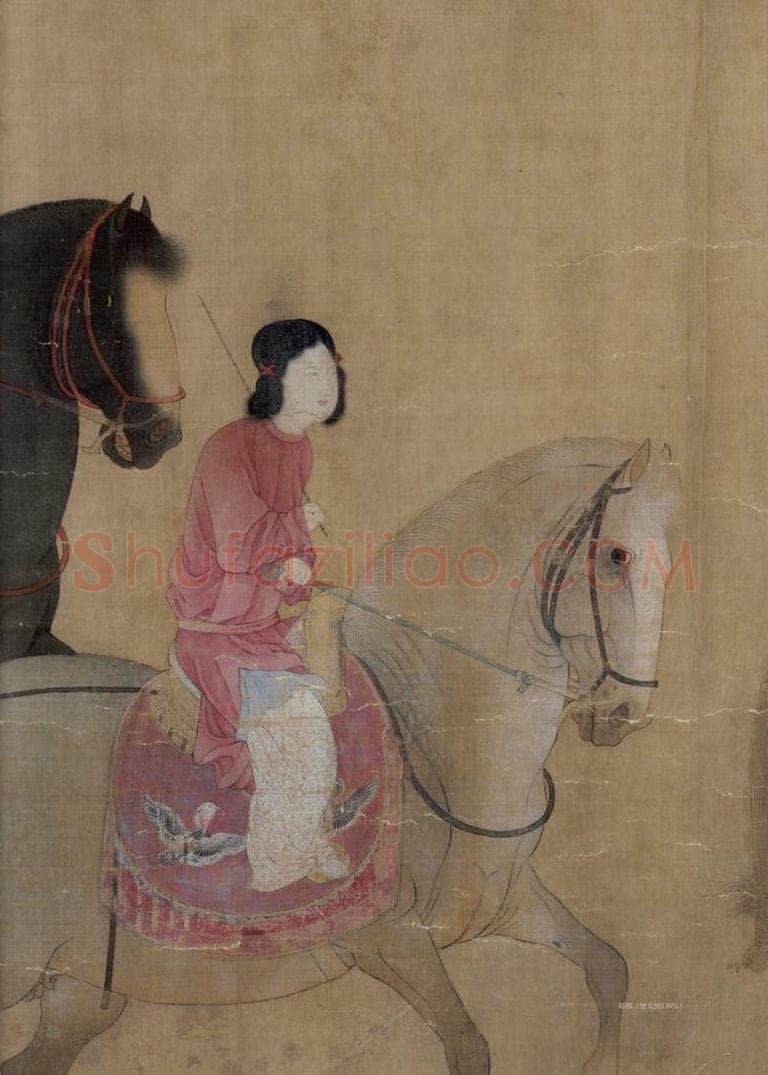 宋代 赵佶(传) 《摹张萱虢国夫人游春图》 书画作品