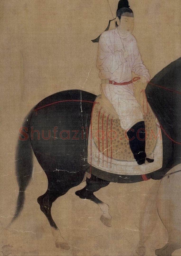 宋代 赵佶(传) 《摹张萱虢国夫人游春图》 书画作品
