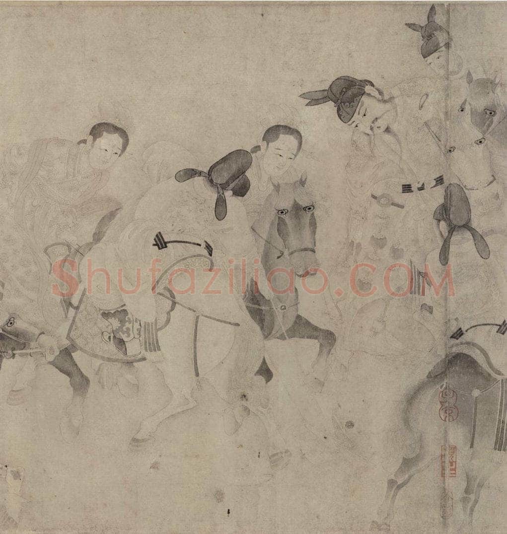 宋 佚名 《明皇击球图》 书画作品