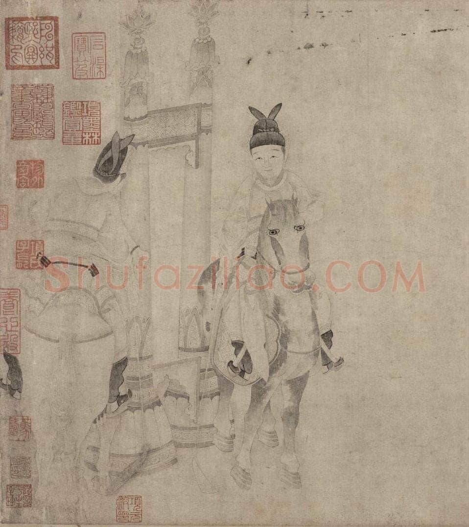 宋 佚名 《明皇击球图》 书画作品