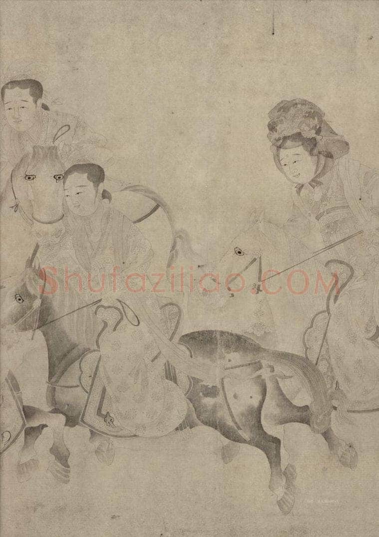 宋 佚名 《明皇击球图》 书画作品