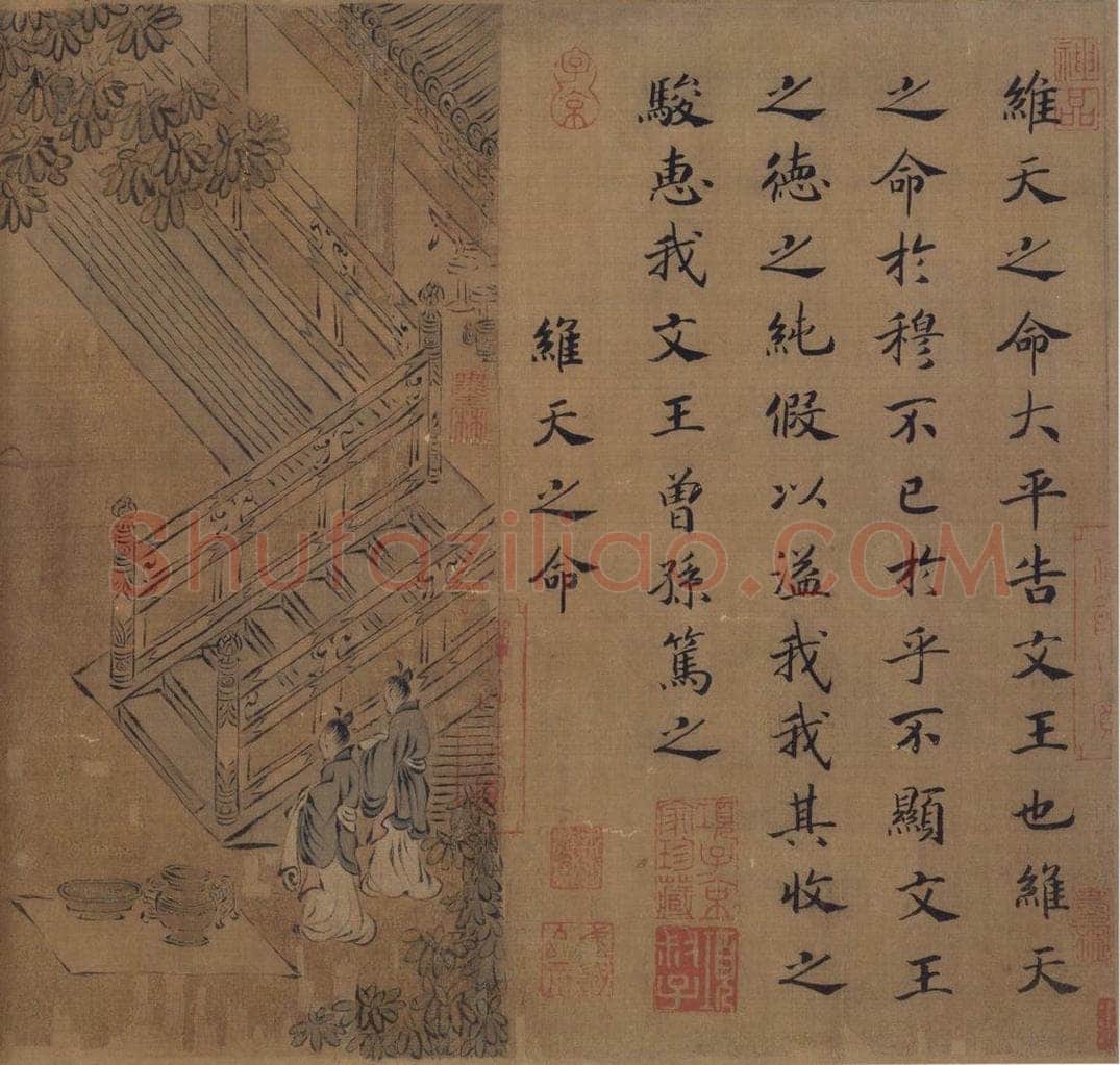 宋 马和之（传） 《风颂清庙之什图》 书画作品