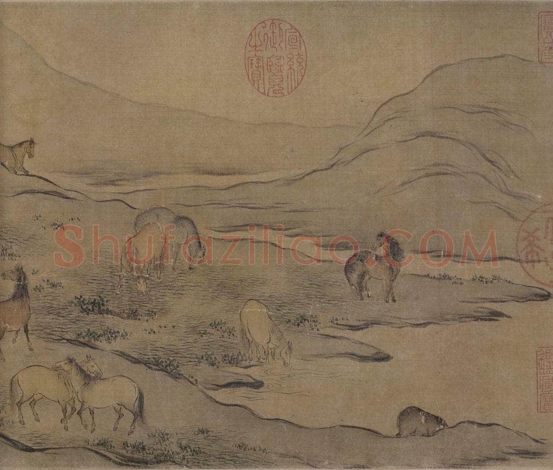宋 马和之(传) 《鲁颂三篇图》 书画作品