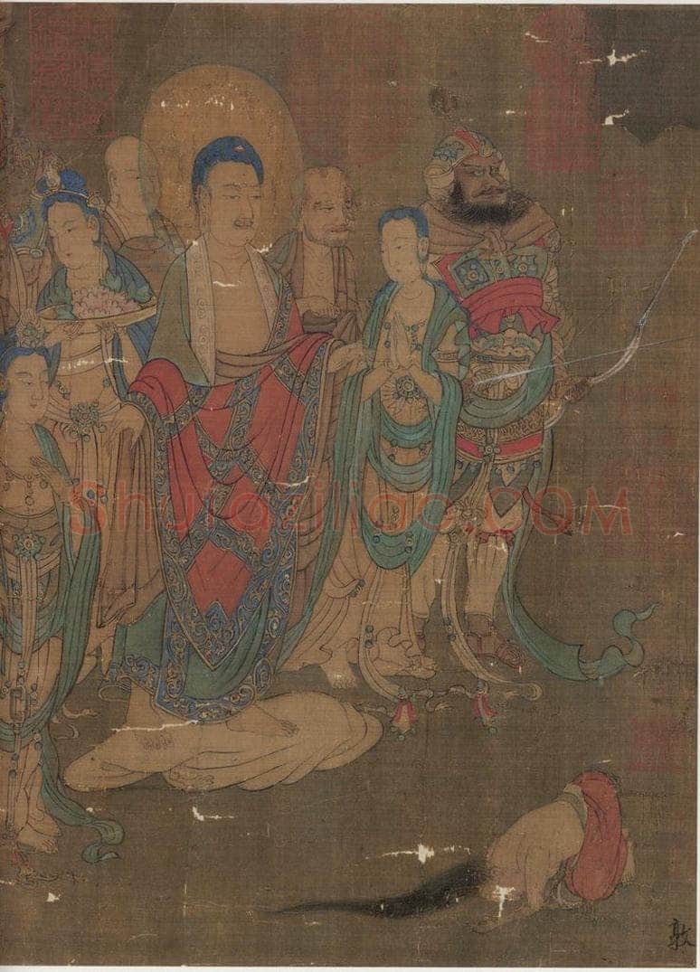 宋 佚名 《燃灯佛授记释迦文图》 书画作品