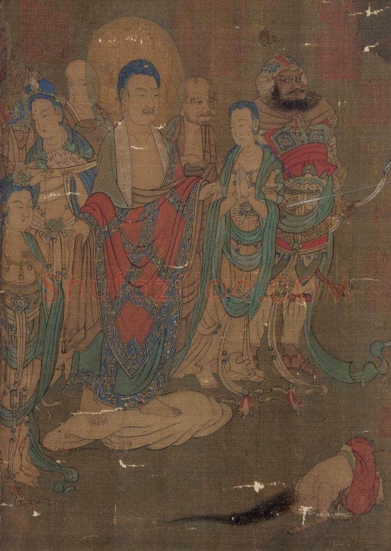 宋 佚名 《燃灯佛授记释迦文图》 书画作品