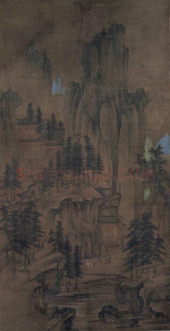 宋 佚名 《深山会棋图》 书画作品