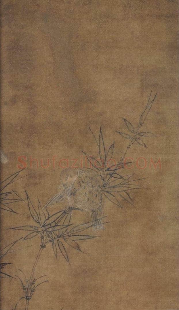 宋 佚名 《竹雀双兔图》 书画作品