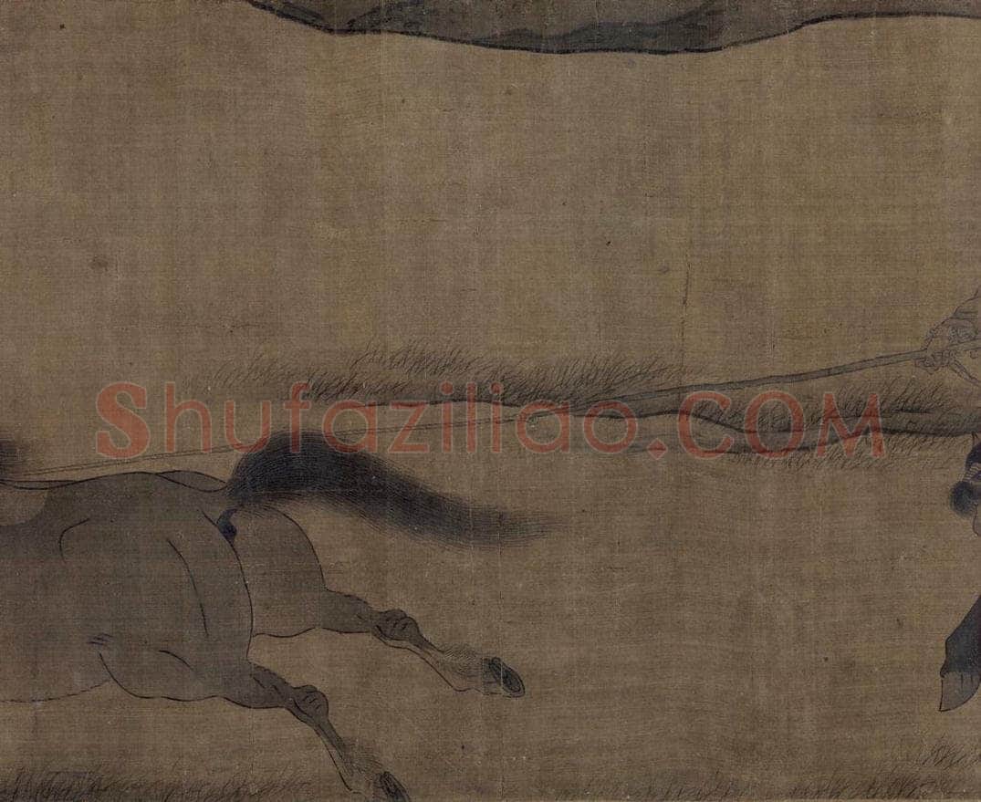 宋 杨微 《二骏图》 书画作品