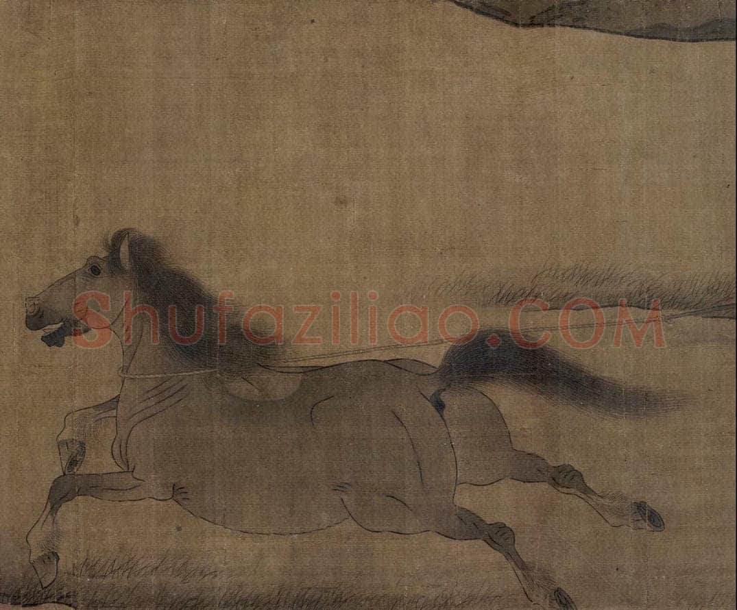 宋 杨微 《二骏图》 书画作品