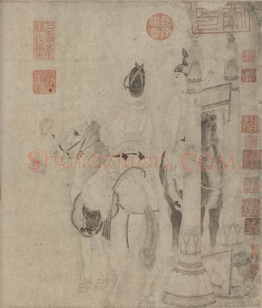 宋 佚名 《明皇击球图》 书画作品