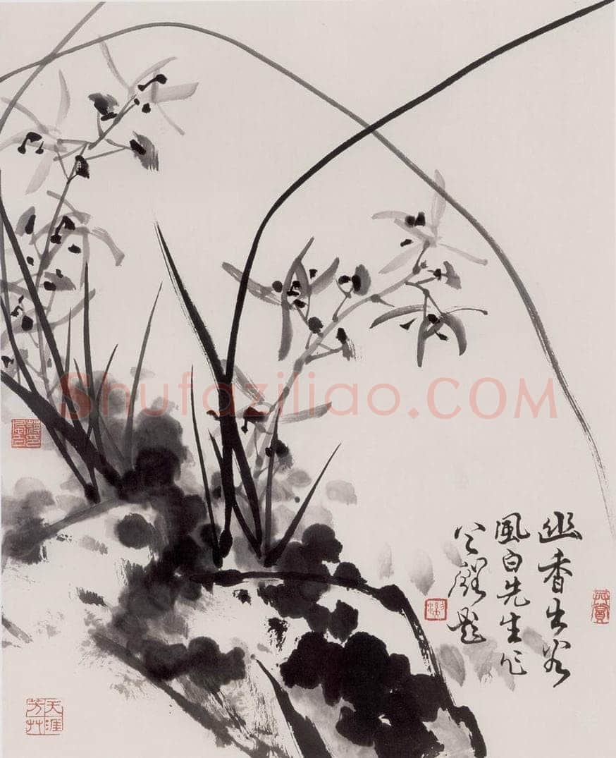 90年代 蒋凤白 《幽香出谷》 书画作品