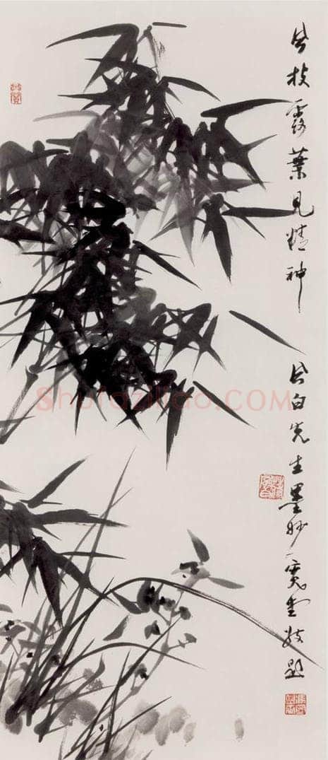 90年代 蒋凤白 《风枝露叶见精神》 书画作品