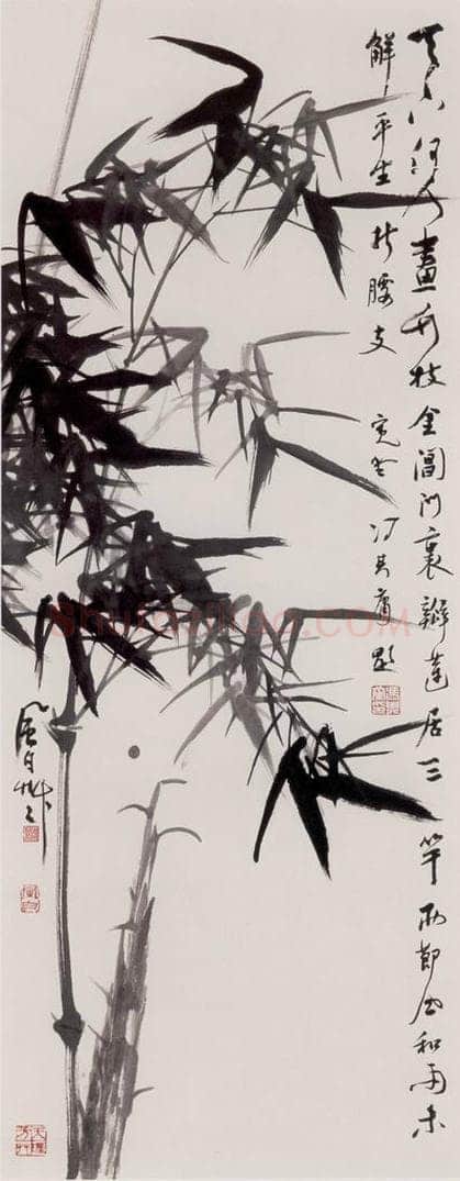 90年代 蒋凤白 《风雨春笋》 书画作品