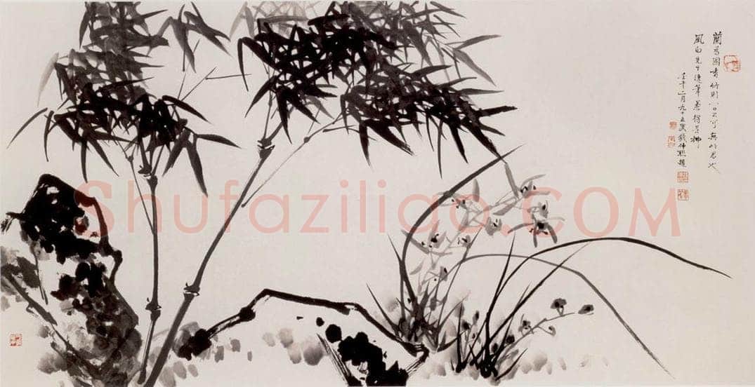 90年代 蒋凤白 《风泛兰竹》 书画作品